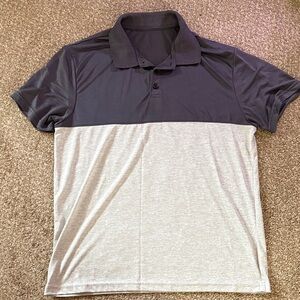 Men's Two-Tone Polo Shirt - Black and Gray